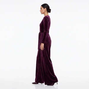 Combinaison en velours d'hiver pour femmes, tenue décontractée luxueuse en une seule pièce, OEM ODM, vente en gros, logo personnalisé, faible MOQ - Product Image 2