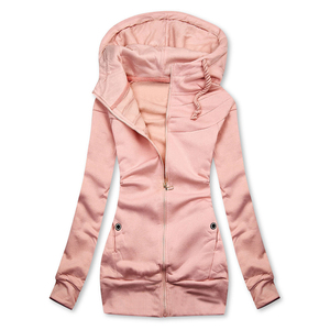 Felpe <span class=keywords><strong>con</strong></span> <span class=keywords><strong>Cappuccio</strong></span> Eleganti da Donna, Tinta Unita, Casual, <span class=keywords><strong>con</strong></span> Zip, Manica Lunga, Giacche <span class=keywords><strong>con</strong></span> <span class=keywords><strong>Cappuccio</strong></span> Femminili - Product Image 6