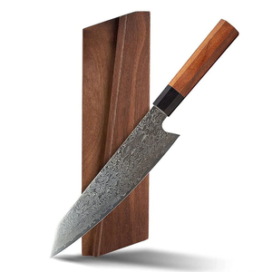 Couteau de chef japonais en acier Damas, manche en bois, forgé à la main, 8-9,9 pouces, ambidextre, couteau de cuisine professionnel - Product Image 3
