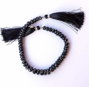 Cuentas redondas facetadas de espinela negra natural, hilo de piedras preciosas, cuentas sueltas para la fabricación de joyería al por mayor - Product Image 6