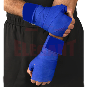 Vendas de Boxeo Azules de Alta Resistencia y Buena Calidad 2026, Vendajes Elásticos de Algodón para Muay Thai con Soporte para Muñeca y Cierre de Gancho y Bucle - Product Image 5