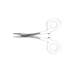 Pinzas de Acero Inoxidable para Atado de Moscas, Instrumentos de Pesca Manual con Empuñadura de PVC, Color Plateado, Calidad Premium - Product Image 2