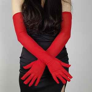 Sexy and Elegant Ladies ultra <b>Thin</b> Long Black Silk Summer Cycling Sunscreen <b>Gloves</b> Elastic Lace Mesh Mesh <b>Gloves</b> - Product Image 2