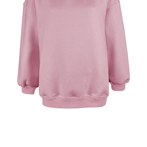 Women's Oversized Cotton Pullover Sweatshirt Printed Long Sleeve Mock Neck Hoodie Turtleneck Lined French Terry for Winter - Product Image 4