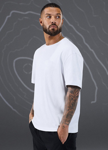 Camiseta de Alta Calidad de 400g con Cuello Ajustado, Estilo Urbano, 100% Algodón, para Hombre, Lisa, para Impresión Personalizada - Product Image 3