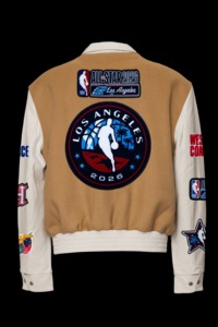 Veste universitaire All-Star 2026 en laine et cuir, camel et blanc - Product Image 2