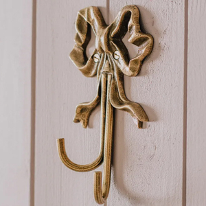 Brass Bow Double <b>Wall</b> <b>Hook</b> Modern Metal Bow Design <b>Wall</b> Coat <b>Hooks</b> - Product Image 3