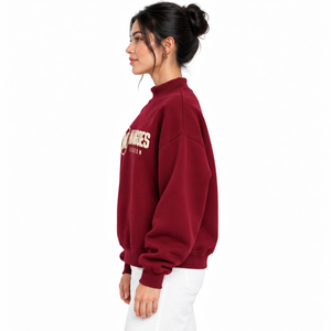 Premium Crew Neck <b>Oversized</b> Embroidered <b>Vintage</b> 100% Cotton Unisex <b>Sweatshirt</b> Casual Pullover Soft Fleece Fabric Warm Streetwear - Product Image 2