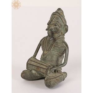 รูปปั้นพระพิฆเนศทองเหลืองขนาดเล็ก3นิ้วรูปปั้นดนตรีรูปปั้นเล่น dholak - Product Image 3