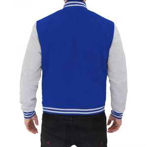 Veste universitaire homme gris marine coupe classique col rabattu fermeture boutonnée décontractée pour l'automne couleur unie polyester coton - Product Image 6