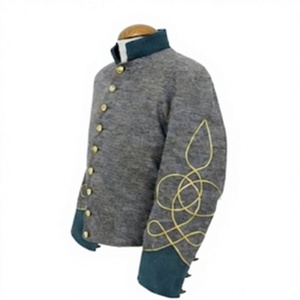 Unisex White 100% Polyester Summer <b>Men's</b> Napoleonic Hussar <b>Jacket</b> 18th Century Vintage Tunic Pelisse Inspired - Product Image 3