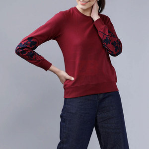 Elegant Style Women Sweatshirts 100% Cotton <b>Soft</b> Long Sleeve Casual Top For Ladies Everyday Wear - Product Image 5