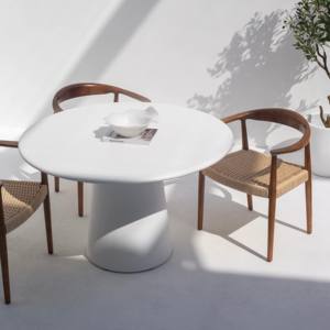 โต๊ะรับประทานอาหารวานดานา ออเรโอ เมอริโน ไวท์ ไมโครคอนกรีต ดีไซน์ร่วมสมัยทันสมัย - Product Image 5