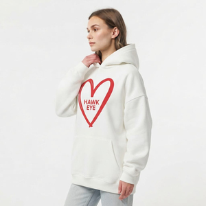 Sudadera con Capucha Extra Grande para Mujer, de Algodón Grueso, con Logotipo Personalizado en la Parte Delantera, Estilo Casual y Urbano - Product Image 4