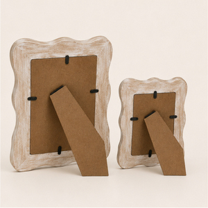 Fine Quality White Wooden Photo <b>Frame</b> with Wavy Edge Tabletop Standing <b>Vintage</b> <b>Picture</b> <b>Frame</b> for Home Decor Wholesale Price - Product Image 3