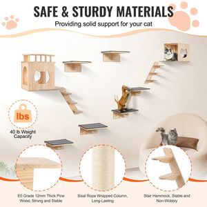 Estantes de pared para gatos con plataformas de salto, camas para gatos, hamacas, muebles para gatos - Rascador para gatos - Product Image 3
