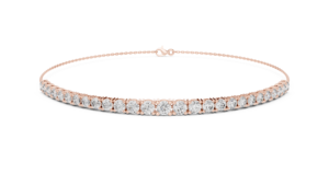 Pulsera de tenis de oro rosa con diamantes, pulsera de eslabones chapada en oro con corte brillante redondo para mujer, ideal para fiestas y bodas. - Product Image 4