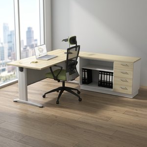 Escritorio de Computadora Independiente de Tablero de Aglomerado Moderno y Duradero de la Marca AY Office System, con Altura Ajustable, Cajón para Archivos y Almacenamiento, para Uso en el Hogar y la Oficina - Product Image 3
