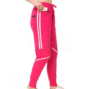 Pantalon Harem Rose Femme en Tricot Spandex Longueur Cheville avec Cordon de Serrage Taille Décontractée Coupe Ample Couleur Unie Bande Latérale Style Printemps - Product Image 2