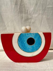 Bolso de mano de resina hecho a mano para mujer, de lujo, con forma de media luna, para fiestas y bodas. - Product Image 4