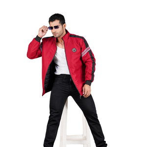 Veste de moto pour homme à blocs de couleur, col montant, coupe-vent, fermeture éclair, rembourrée, pour l'hiver - Product Image 4