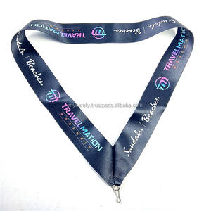 Lanières de médailles de course personnalisées en polyester réglables, 38 mm ou 55 mm, faible MOQ, promotionnelles, sangles de cou personnalisées pour le personnel - Product Image 1