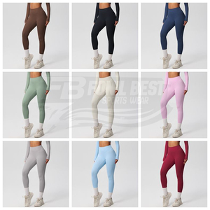 Ensemble 2 pièces pour femmes, course à pied en plein air, fitness, yoga, pantalon sans manches, haut à taille haute élastique, respirant, spandex/polyester, grande taille - Product Image 3