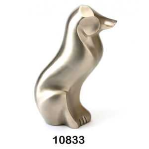 Urne funéraire en laiton pour chat, 9 pouces, finition nacre blanche, pour la conservation des cendres, conçue pour honorer la vie - Product Image 3