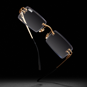 LMA D037 Luxury Designer Men High Quality Square Modern Metal UV400 Clear Lens Diamond Cut Women Rimless Handmade <b>Sunglasses</b> - Product Image 1