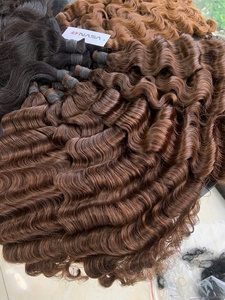 Extensiones de cabello ondulado profundo a precio de fábrica, 100% cabello vietnamita de primera calidad, colores marrones, 22 pulgadas - Product Image 6