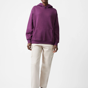 Sudadera con Capucha Morada Extra Grande para Mujer, Sudadera de Felpa de Color Sólido con Mangas Largas y Bolsillos, Superventas - Product Image 4