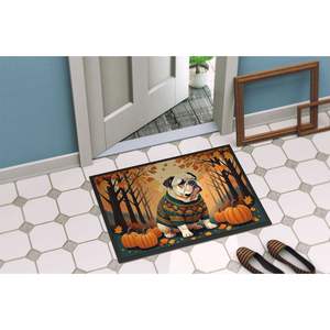 Paillasson d'automne de bouledogue anglais blanc antidérapant lavable à poils bas 24H X 36W tapis d'entrée extérieur intérieur pour porte d'entrée - Product Image 4