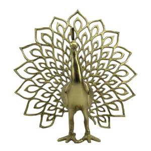 34cm H X 38cm W X 33cm L Aluminium Peacock Figurine Modern Animal Sculpture Handmade Tabletop Decor Living Room Ornament - Product Image 4