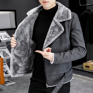 2022 Fashion Thick Leather <b>Jacket</b> for <b>Men</b> Winter Autumn Faux Fur Collar Windproof Warm Brand Clothing - Product Image 2
