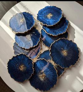 Posavasos de Resina Epoxi Hechos a Mano, Cuadrados y Redondos, con Soporte, para Té y Café, en Tendencia |   Estilo de Lujo Resistente al Calor - Product Image 2