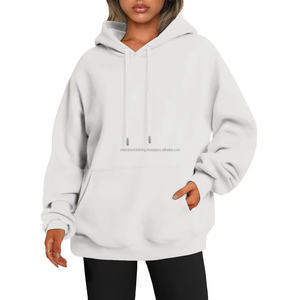 เสื้อฮู้ดกันหนาวของผู้หญิงโอเวอร์ไซส์ฮู้ดหนาคุณภาพสูงกำหนดเองได้3D ปักพิมพ์ลายกรดย้อมผ้าฝ้าย100% ล้ม - Product Image 4