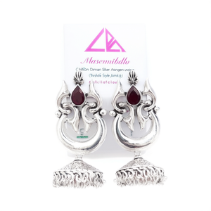 Fashion Dangle Earrings-German Silver Thrishul Style Jumkha - Product Image 2