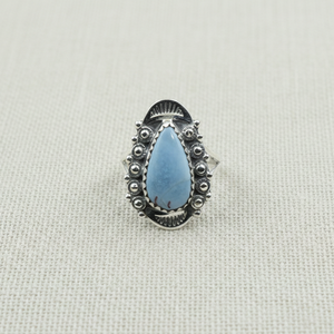 Anillo Vintage de Angelita Azul en Forma de Pera, Plata de Ley 925, Chapado en Oro Rosa y Oro Amarillo, Joyería Boho Hecha a Mano, Regalo para Hombre - Product Image 4