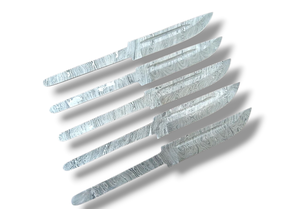 Cuchillos de hoja en bruto de acero de Damasco forjado a mano - Hoja de 8 pulgadas con patrón retorcido y tallo de cola de rata para fabricación de cuchillos personalizados, kit DIY - Product Image 2