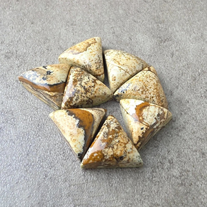 Cabochon de Jaspe Biscuit Naturel, Forme Triangulaire, Dos Plat, Calibré, Pierre Précieuse Non Montée - Product Image 6