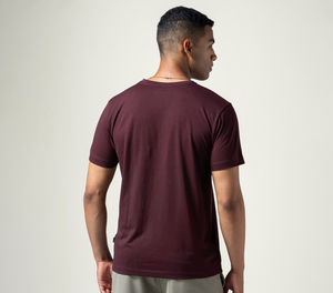 T-shirt en coton à col en V neuf, haut de gamme, uni, décontracté, tissé, à manches longues, pour homme - Product Image 6