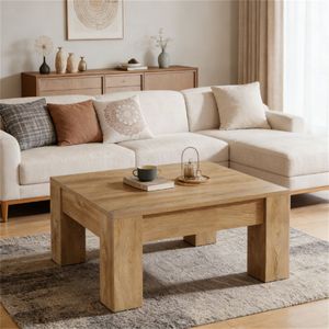 Tavolino da Caffè Quadrato in Legno per Divano o Uso come Tavolino da Tè - Product Image 1