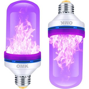 Bombillas LED de Llama Púrpura con Efecto de Parpadeo y Sensor de Gravedad, Base E26, para Decoraciones Navideñas y de San Valentín - Paquete de 2 - Product Image 1