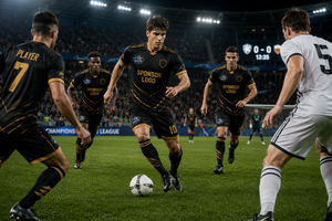 Maillot de football personnalisé imprimé tendance noir et or, qualité supérieure, séchage rapide, pour la vente en gros - Product Image 5