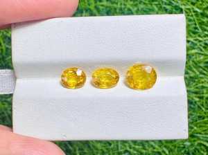 Saphirs jaunes naturels ovales facettés, pierres précieuses en vrac, certifiés IGI, haute qualité, pour bijoux - Product Image 3