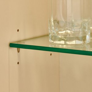 Premium Modern Radiance Home <b>Bar</b> Cabinet with Drawer Elegant Cream Finish Wine Storage Organizer for Living Room Dining Area - Product Image 5