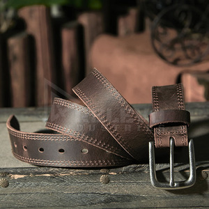 Ceinture en cuir pour homme, boucle simple, formelle, réglable, couleur unie, durable, confortable, pour usage quotidien - Product Image 3