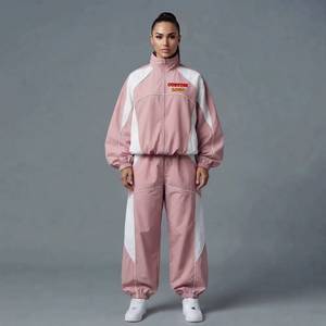 Ensemble deux pièces coupe-vent respirant pour femmes, survêtements coupe-vent pour femmes en gros avec couleurs, tailles et logo personnalisables - Product Image 1