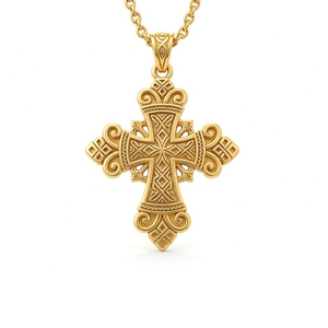 Pendentif croix coptique éthiopienne en argent, bijou religieux personnalisé souvenir - Product Image 3