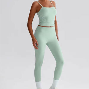 Conjunto Deportivo de 2 Piezas Personalizado para Mujer, Ropa Deportiva para Gimnasio, Fitness, Top sin Mangas, Leggings de Yoga, Conjuntos de Entrenamiento para Mujer 2026 - Product Image 6